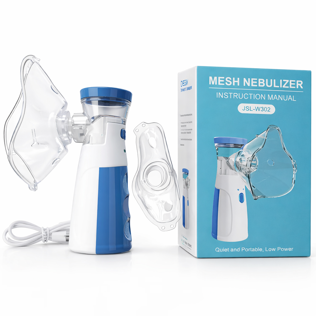 Portable Mesh Nebulizer Machine – Rechargeable Silent Inhaler for Kids & Adults | Fast Mist Technology