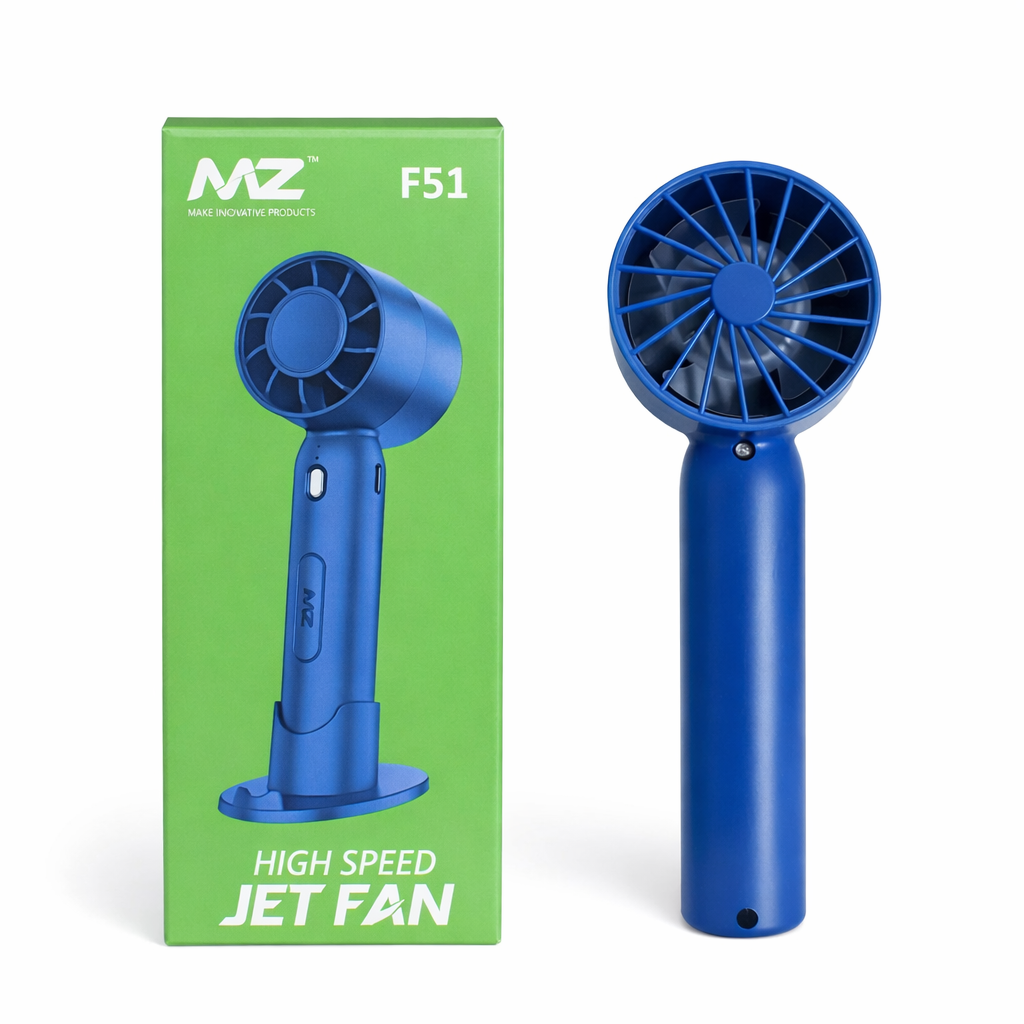 Portable High-Speed Jet Fan F51 – Rechargeable Handheld Mini Fan | Powerful Cooling | Compact Travel Fan
